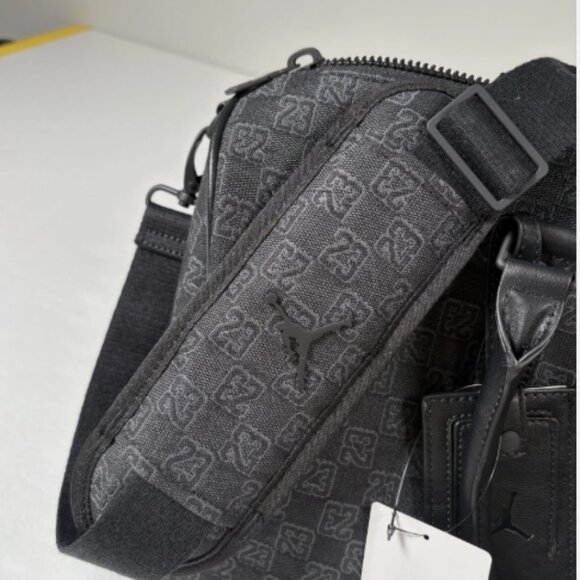 Jordan Monogram. Duffle Bag (25L). BLACK. "EXPEDITE SHIPPING" - Picture 3 of 5